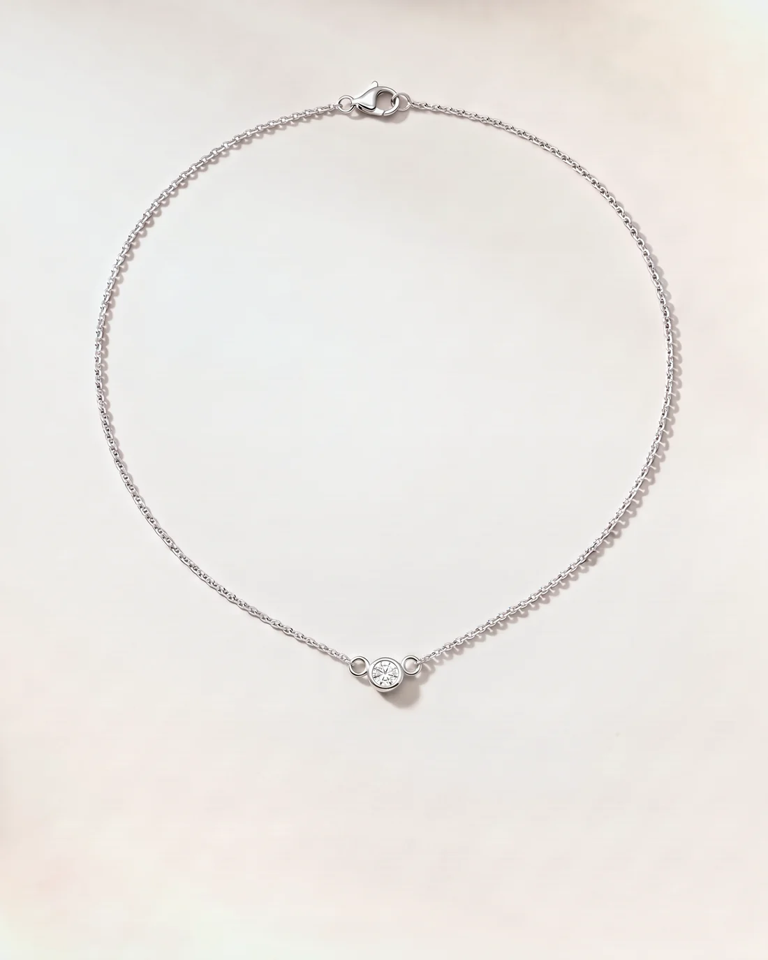 ORTIGAS Bezel Solitaire necklace, front view