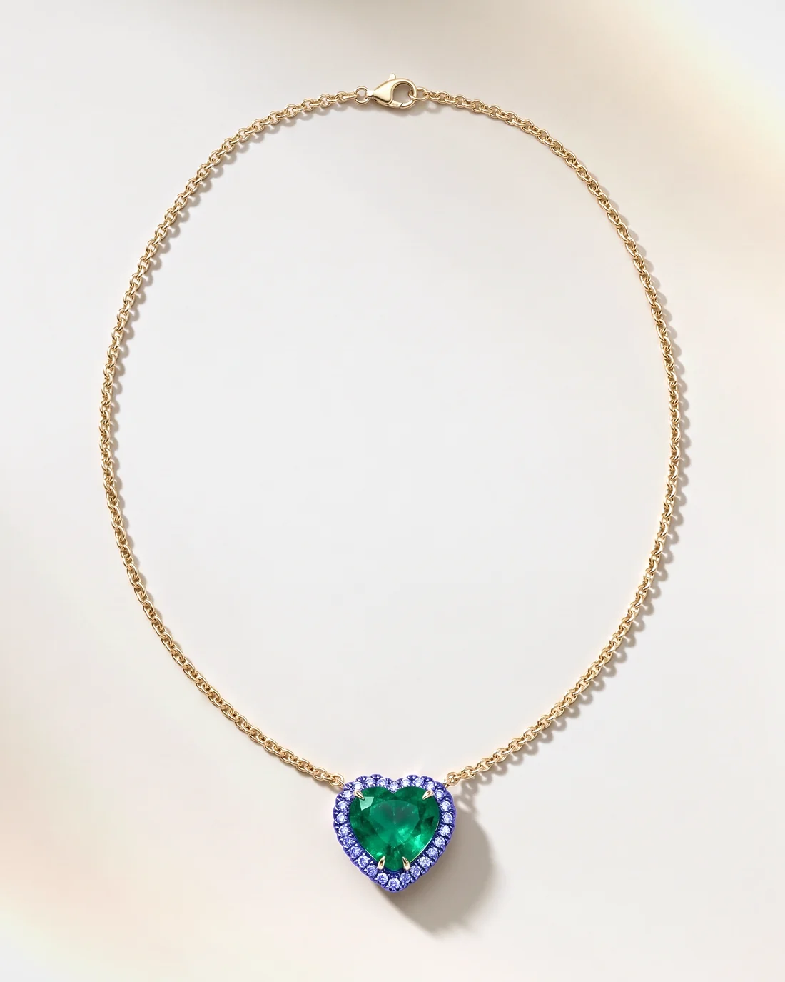ORTIGAS Emerald Heart necklace, front view