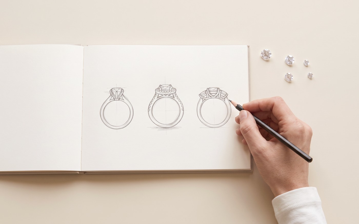 Selecting a certified diamond with tweezers