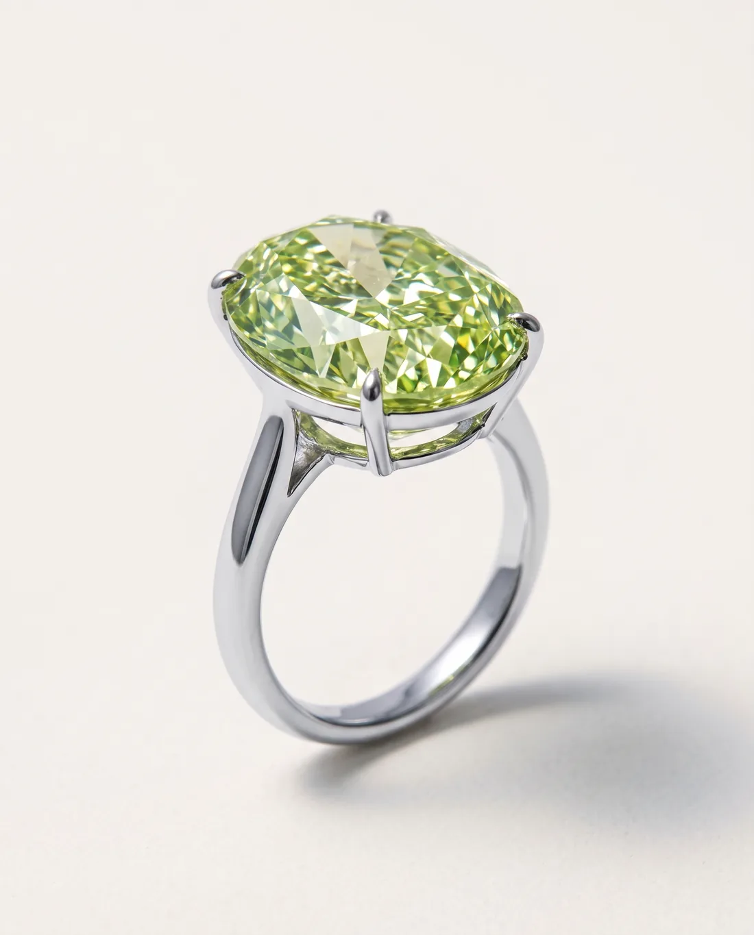 ORTIGAS Green Oval ring, three-quarter view