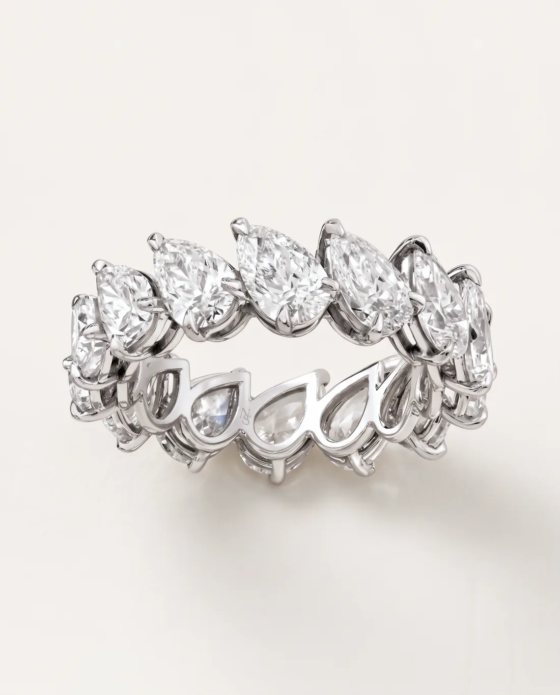 ORTIGAS Pear Eternity ring, front view